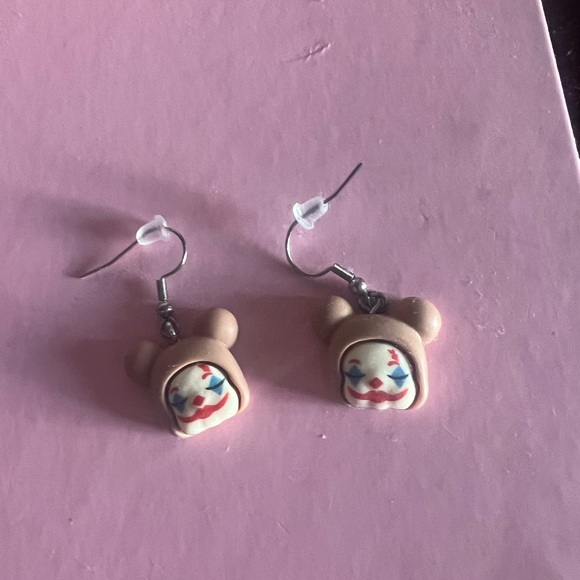 Handmade Clown bear earrings - Picture 3 of 5